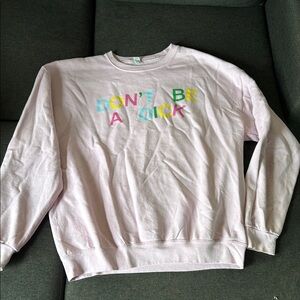 Gildan Pink Crewneck Sweatshirt with Rainbow Text